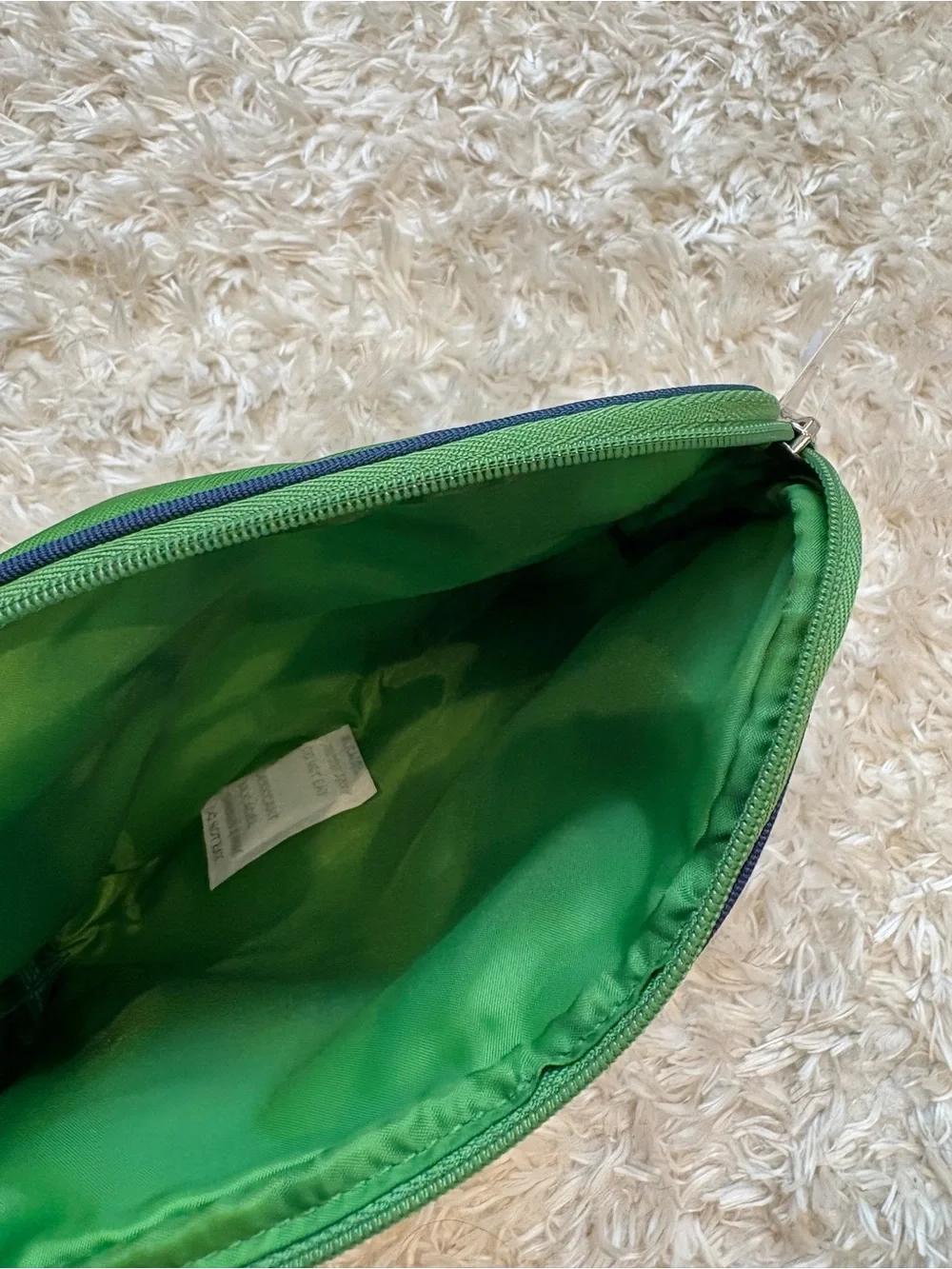 kate spade x Clinique Collab Green Navy Floral Flower Cosmetic Pouch Makeup Bag
